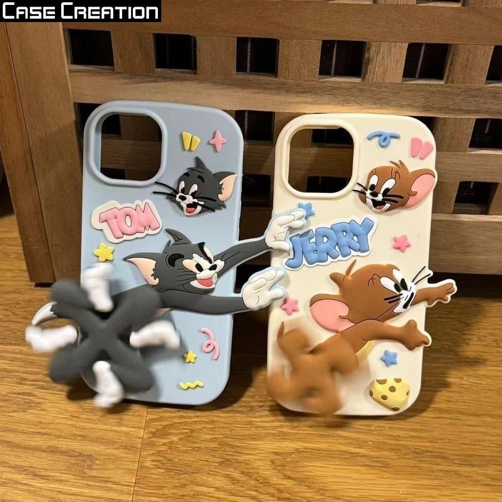 3D Cartoon Cat Fidget Spinner Playing Game Running Case